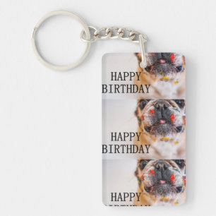 frenchie birthday key ring