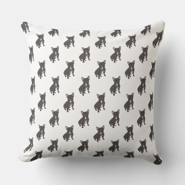 Frenchie (Black Brindle) Cushion (Front)