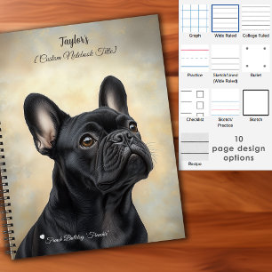 Frenchie Black French Bulldog Personalised Notebook