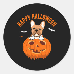 Frenchie Bulldog Pumpkin Costumes Thanksgiving  Classic Round Sticker