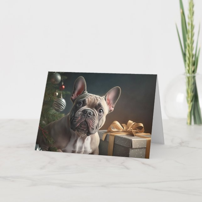 Frenchie Christmas Holiday Card (Front)
