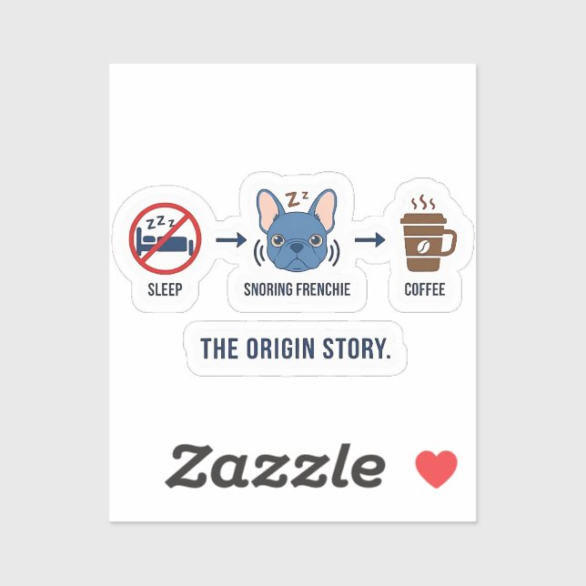 Frenchie Coffee Origin Story Funny Dog Mum French  (Sheet)