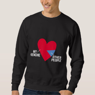 Frenchie Cute Heart French Bulldog Graphic Heart Sweatshirt