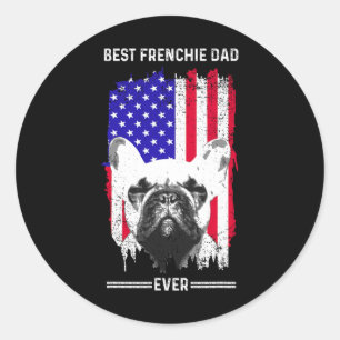 Frenchie Dad Design For French Bulldog Lover Men K Classic Round Sticker