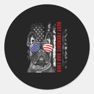 Frenchie Dad Ever Daddy French Bulldog Dog Lover O Classic Round Sticker