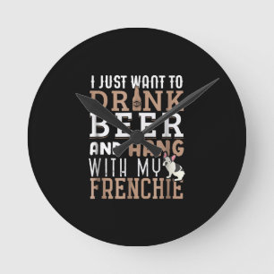 Frenchie Dad T Funny French Bulldog Lover Gift Round Clock