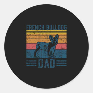 Frenchie Dad - Vintage French Bulldog Papa Classic Round Sticker