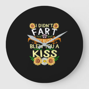 Frenchie Didn't Fart Butt Kiss Dog Mum Mama Large Clock