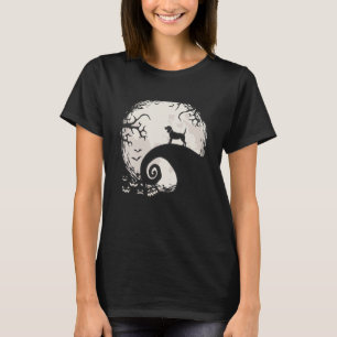 Frenchie Dog And Blue Moon Howl In Forest Dog T-Shirt