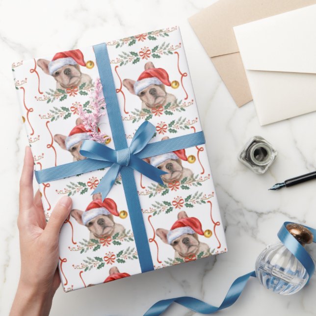Frenchie Dog Christmas Wrapping Paper (Gifting)