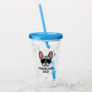 Frenchie Dog Dad Blue Merle French Bulldog Acrylic Tumbler