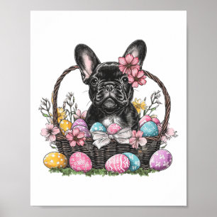 Frenchie Dog Easter Frenchie Dog Eggs Artwork Poster
