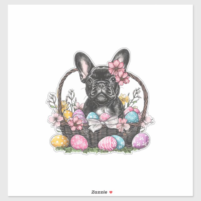Frenchie Dog Easter Frenchie Dog Eggs Artwork T-Sh (Sheet)