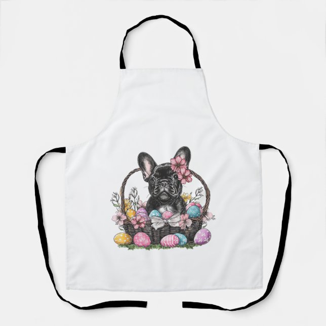 Frenchie Dog Easter Frenchie Dog Eggs Artwork T-Sh Apron (Front)