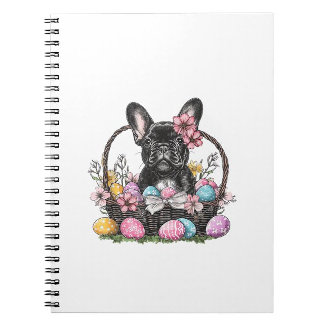 Frenchie Dog Easter Frenchie Dog Eggs Artwork T-Sh Notebook (Front)