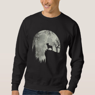 Frenchie Dog Moon Howl In Forest Halloween Dog Fre Sweatshirt