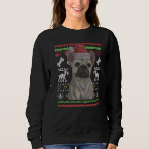 Frenchie Dog Santa Claus Ugly Christmas Pattern X  Sweatshirt