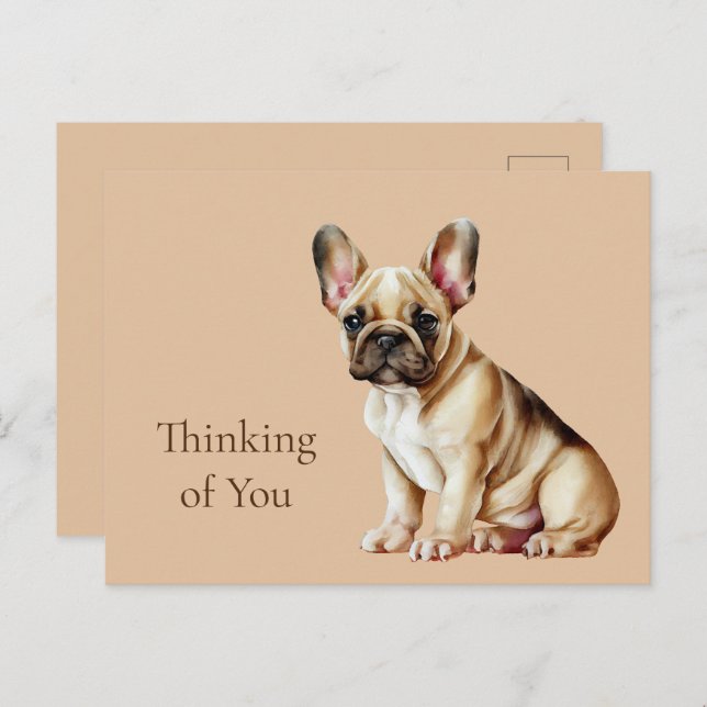 Frenchie Dog thinking of you Postcard (Front/Back)