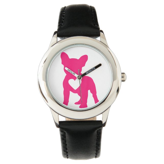 Frenchie Dogs Heart French Bulldog Dog Owner Watch (Front)