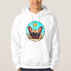 Frenchie Enjoying Beach Hoodie