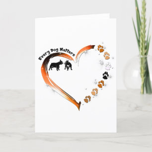 Frenchie Every Dog Matters Golden Heart Pet Paws Thank You Card