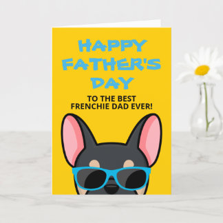 Frenchie Father's Day Black Tan French Bulldog Card