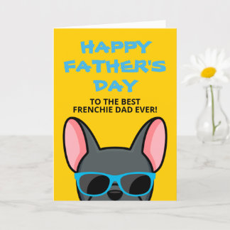 Frenchie Father's Day Blue French Bulldog Card