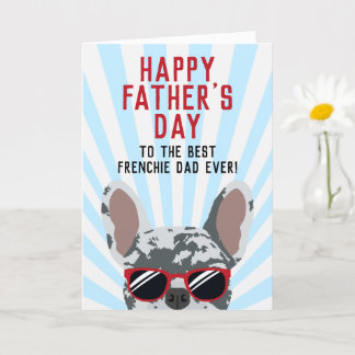 Frenchie Father's Day Blue Merle French Bulldog Card