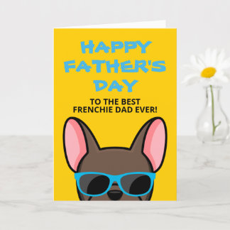 Frenchie Father's Day Brown French Bulldog Card