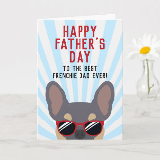 Frenchie Father's Day Lilac and Tan French Bulldog Card