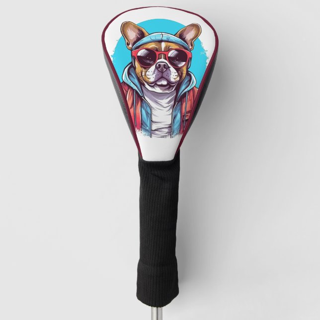 Frenchie French Bulldog Dog Golf Head Cover (Front)