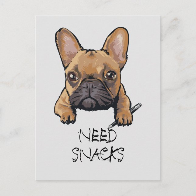 Frenchie French Bulldog Editable Text  Postcard (Front)
