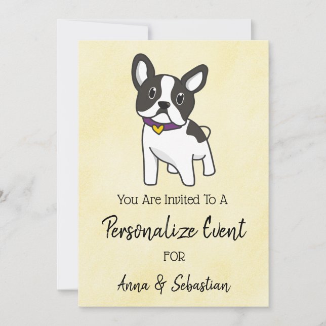 *~ Frenchie French Bulldog Event Cute Invitation (Front)