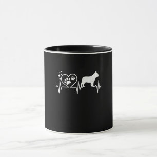 frenchie french bulldog  heartbeat simple gift mug