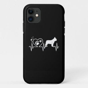 Frenchie French Bulldog Mum Dad Heartbeat Heart iPhone 11 Case