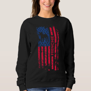 Frenchie French Bulldog Patriotic American Flag 4t Sweatshirt