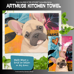 FRENCHIE French Bulldog Tea Towel
