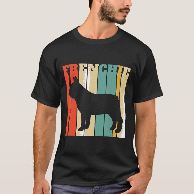 Frenchie  Frenchie French Bulldog Retro T-Shirt (Front)