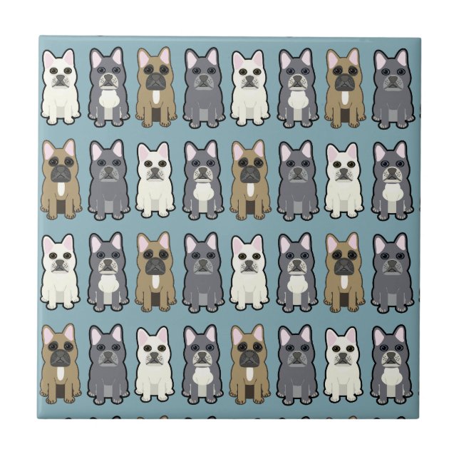 Frenchie Friends Ceramic Tile (Front)