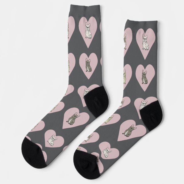 Frenchie friends hearts socks (Left)