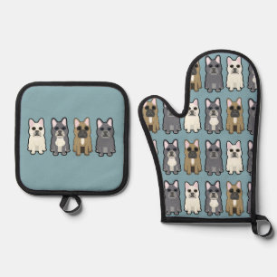 Frenchie Friends Oven Mitt & Pot Holder Set
