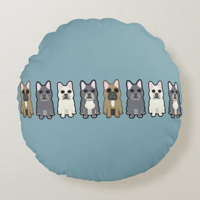 Frenchie Friends Round Cushion (Front)
