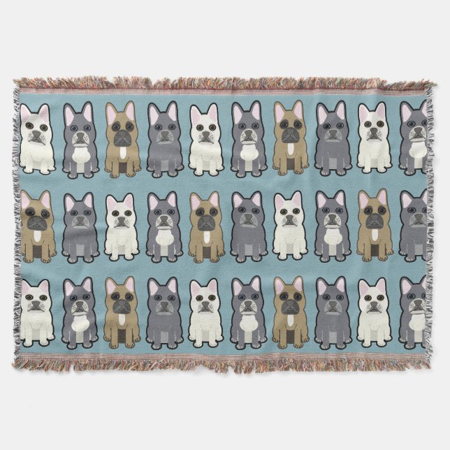 Frenchie Friends Throw Blanket (Front)