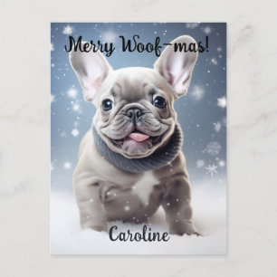 Frenchie Frosty Bliss Customisable Postcard