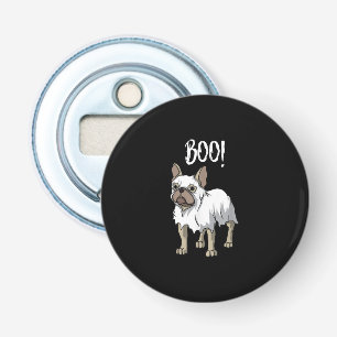 Frenchie Ghost Costume Funny Bulldog Halloween Bottle Opener
