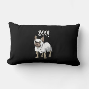 Frenchie Ghost Costume Funny Bulldog Halloween Lumbar Cushion
