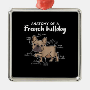 Frenchie Gift   Anatomy Of A French Bulldog Gift Metal Ornament