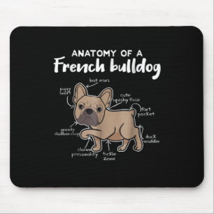 Frenchie Gift Anatomy Of A French Bulldog Gift Mouse Pad