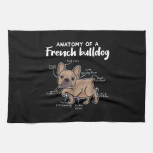 Frenchie Gift   Anatomy Of A French Bulldog Gift Tea Towel