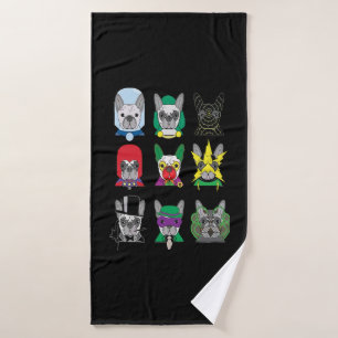 Frenchie Gift Cute French Bulldog Design Funny Bath Towel